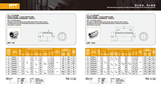 High Strength MYT Short Linear Ball Bearing For Machine Linear Motion
