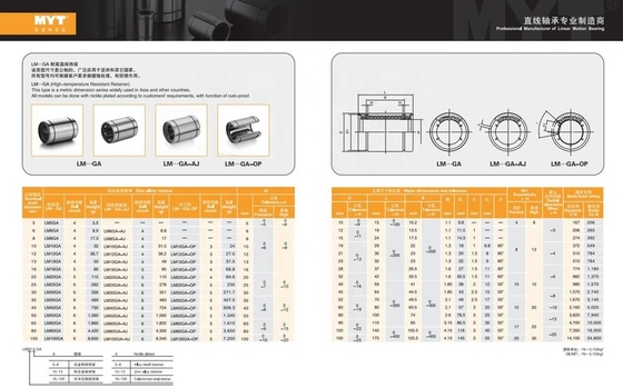 GCR15 Steel Retainer Linear Slide Bearing G6 Precision For Air Cylinder Tile Cutter LM60GA